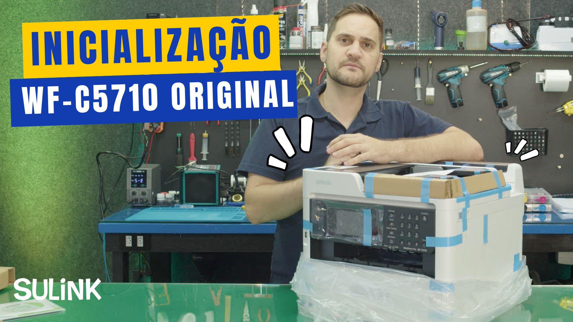 Unboxing e Inicialização da Impressora Epson WF-C5710