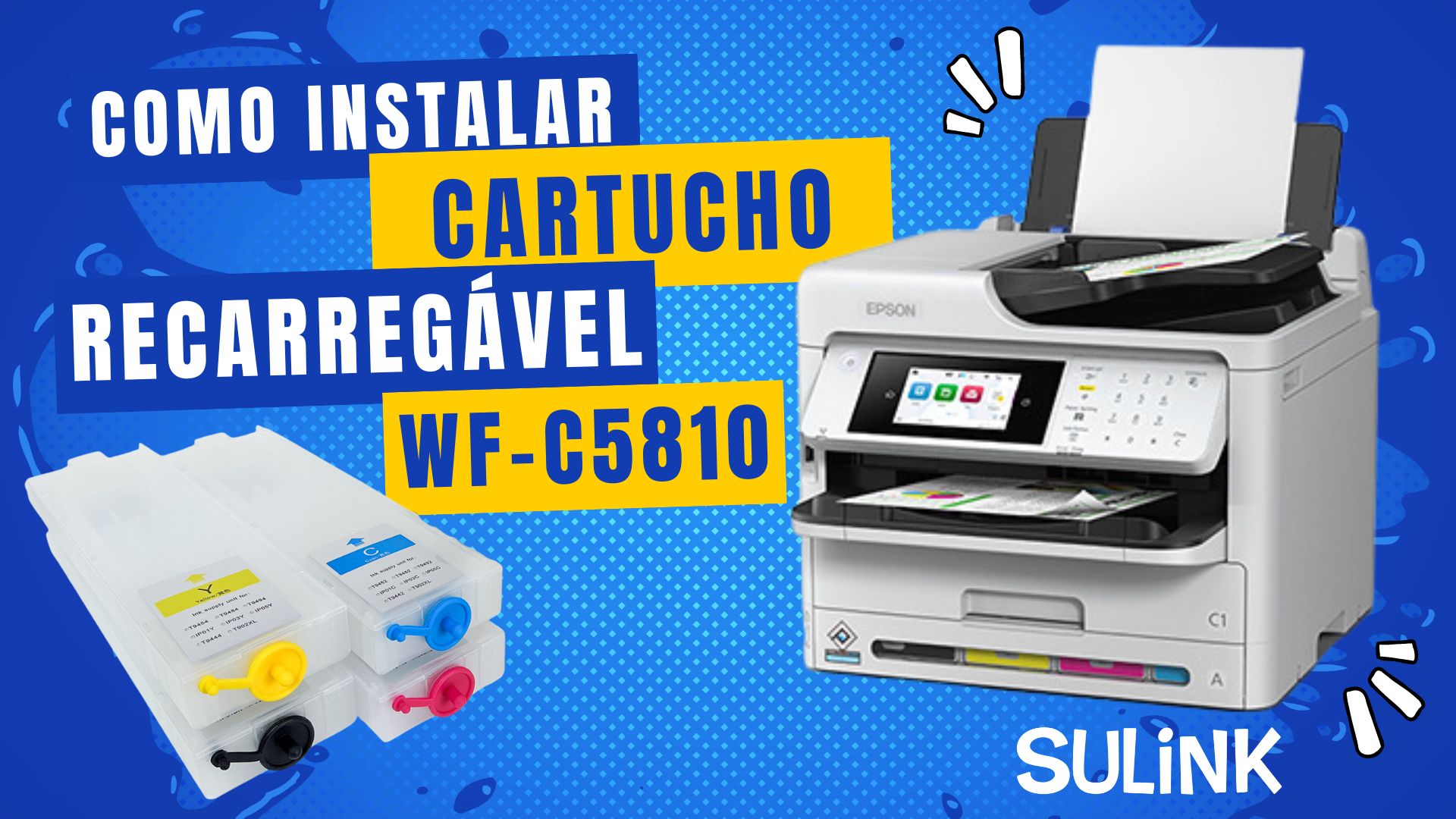 Instalação Cartucho/Cartuchão Recarregável na Impressora Epson WF-C5810