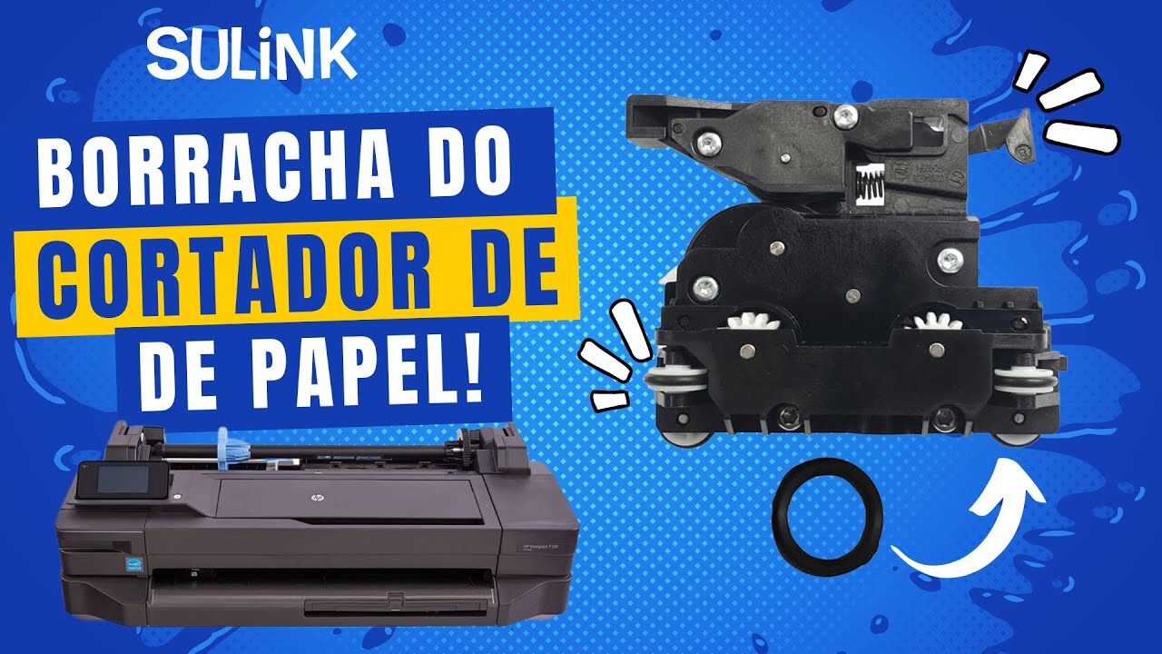 Como Trocar a Borracha do Cortador de Papel Plotter HP T120 T250 e Similares