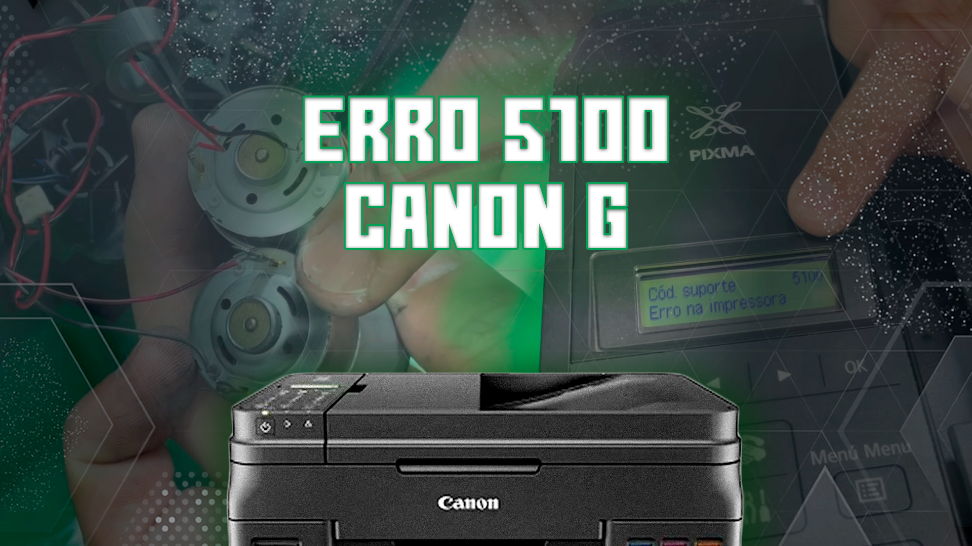 Erro 5100 na Linha G da Canon - Troca do motor do carro de impressão