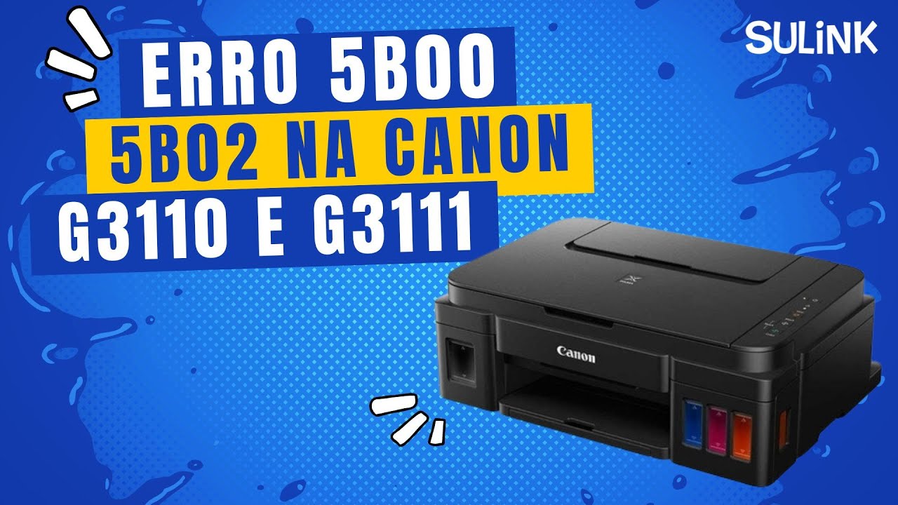 Tutorial Reset das Almofadas da Canon G3110 G3111 Erro 5B00 5B02
