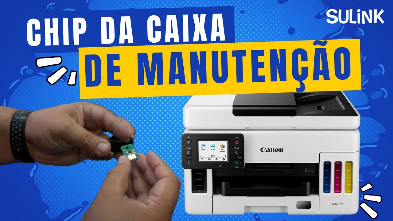 Como substituir o Chip da caixa de manutenção da Canon GX6010, GX7010 e similares