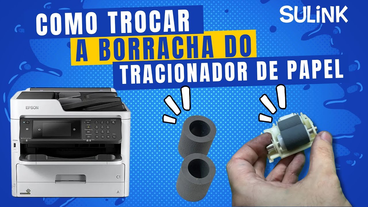 Como trocar as borrachas do tracionador de papel das Epson WF-C5710 e similares