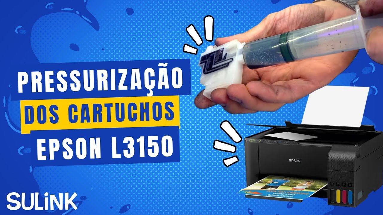 Pressurização dos Cartuchos Epson L3110 L3150 L3210 L3250 e Similares