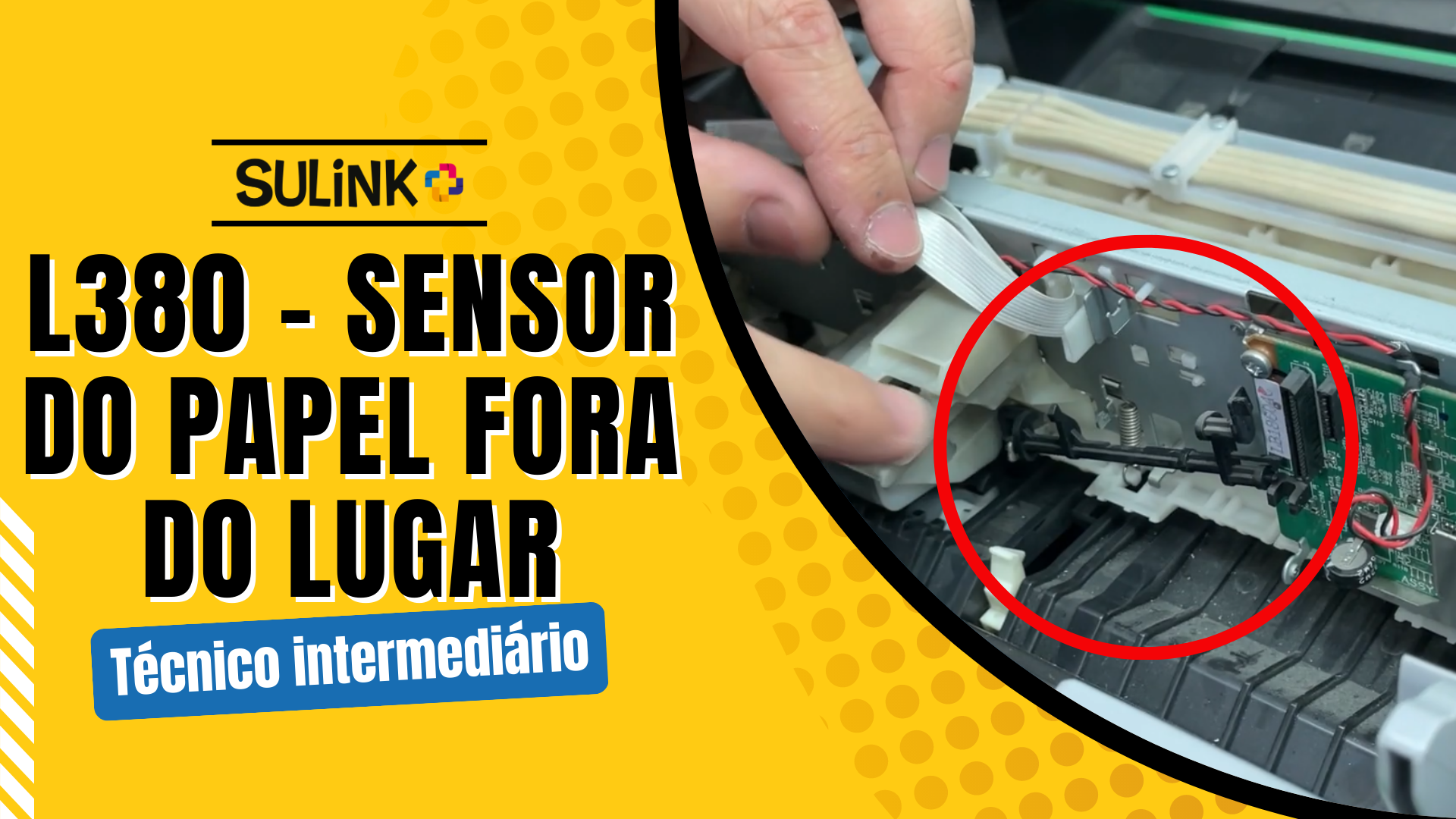Sensor de papel fora do lugar - Epson L380