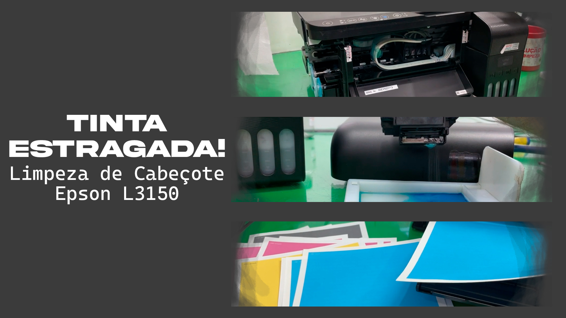 Tinta estragada! Limpeza de cabeçote Epson L3150