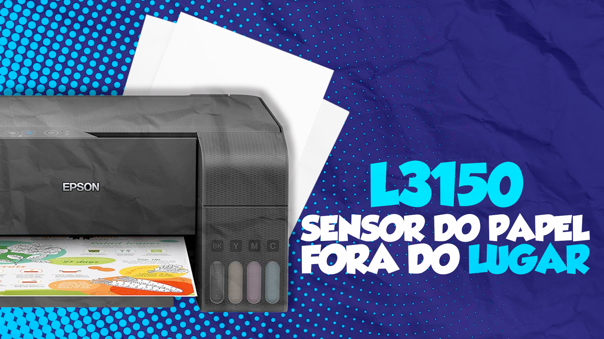 Sensor de papel fora do lugar. Epson L3150, L3250, L3110, L3210 e similares